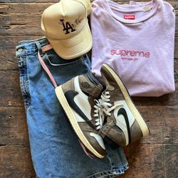 Travis Scott’s Jordan’s 1s , Supreme Tee 