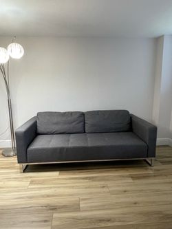 Modani Sleeper Sofa Heather Gray & Chrome Frame