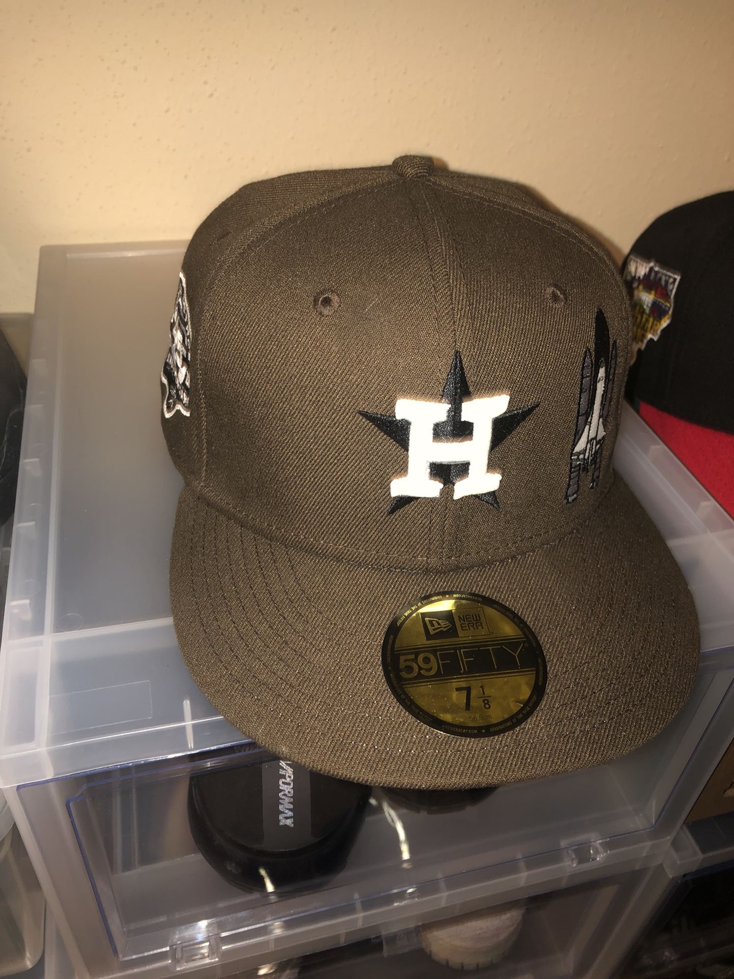 Astros Fitted Brown 45th Anniversary + Rocketship Patch Astros Glow In The Dark