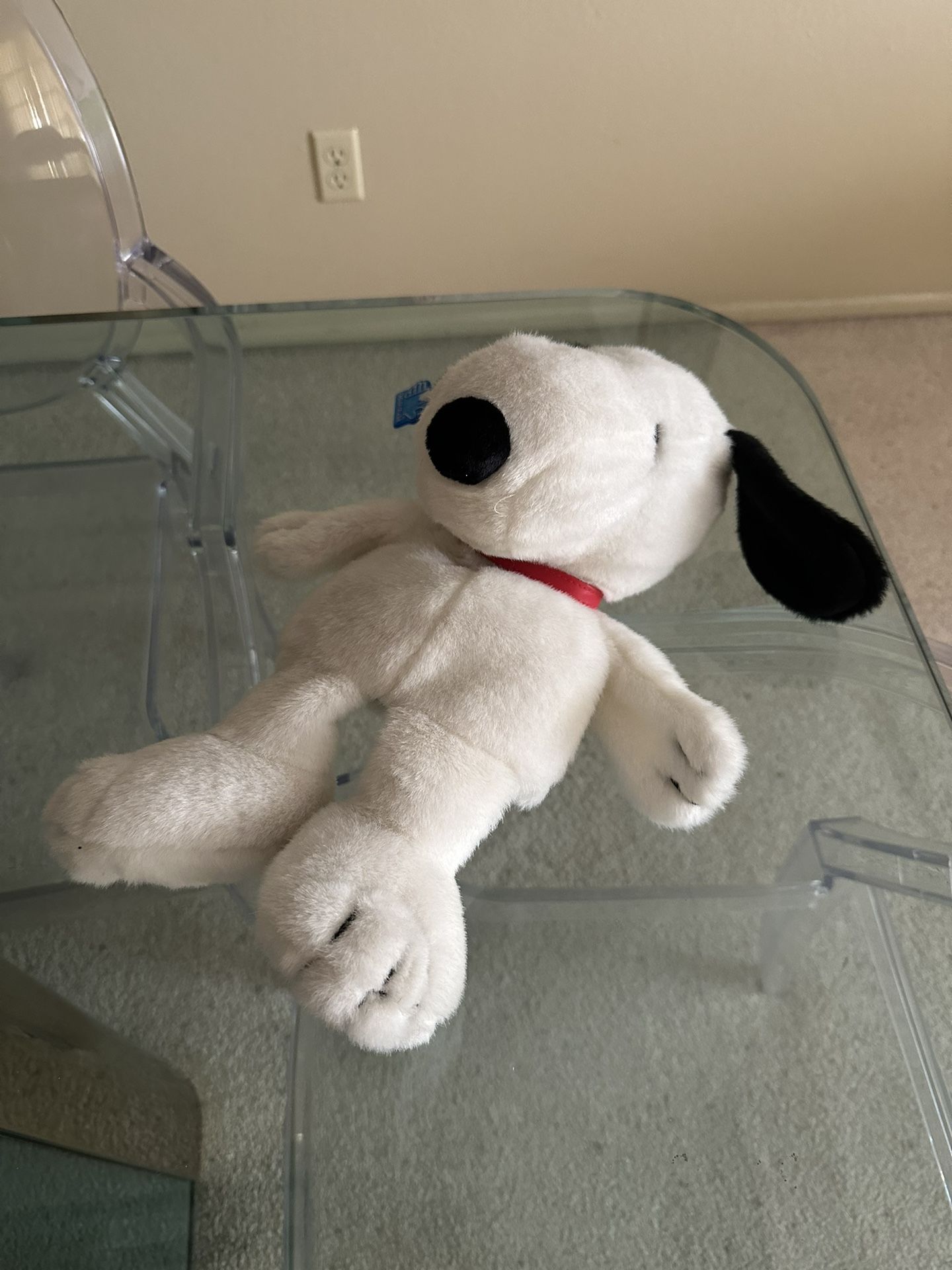 New 12” Vintage Snoopy Peanuts Applause 25 Dog Hand Puppet Plush Stuffed Animal