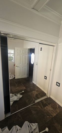 Mirror sliding doors 60"Lx77"H