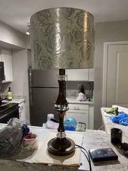 Vintage Lamp With Rose Lamp Cover