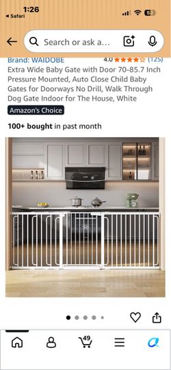 WAIDOBE Extra Wide Baby Gate with Door
