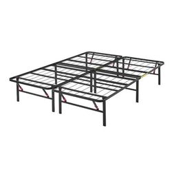 KING 14”Bed Frame With Storage, Foldable Metal Platform-No Box Spring Needed $80 FIRM