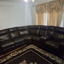  Brown 6-Piece Power Reclining Sectional
