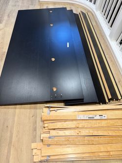 Ikea king Bed frame, dark-brown veneer/Lönset
