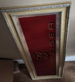 Budweiser Bar/man Cave Mirror 42x14