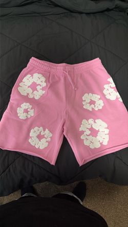 Pink denim shorts