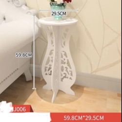 Indoor imitation solid wood balcony flower stand(Size: H17 L10 W10 Inch NEW)