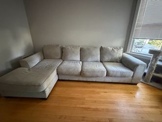 Comfortable Gray L-Shaped Sectional Couch