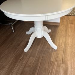 White Round Wooden Table 