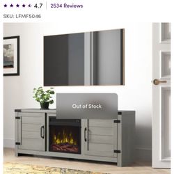 Guadalupe TV Stand for TVs up to 65" with Fire Place