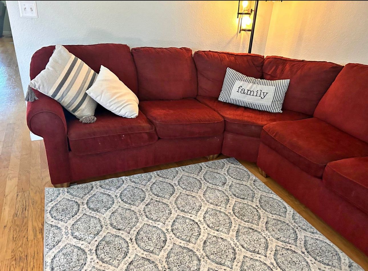 Large Red Sectional Couch
