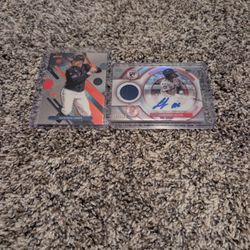 Luisangel Acuna 2025 Topps Finest Rookie Auto Relic 225/229 & Francisco lindor