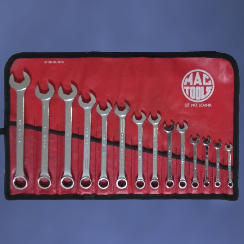 14 Piece MAC Tools Metric Combination Wrench Set SCM14K for Sale