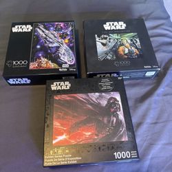 3 Star Wars Puzzles (all Intact Pieces)
