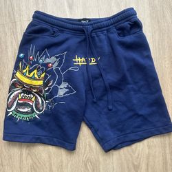 ED Hardy Blue And Yellow Shorts