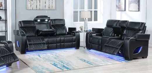 STORE CLOSING SPECIAL POWERED MASSAGER HEATED RECLINER 2PC SOFA LOVESEAT SPECIAL