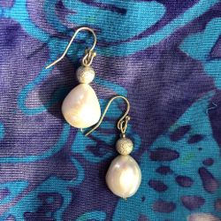 Pearl And Silver Earrings 