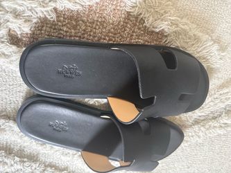 Hermès Paris Leather Slide Sandals