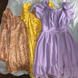 3 dresses   size small short length