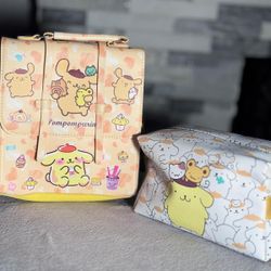 Pompompurin Backpack & Cosmetic Makeup Bag 