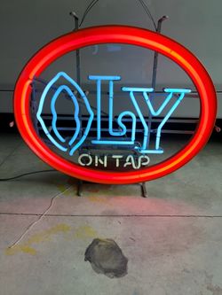 Vintage Olympia “Oly On Tap” Neon Sign - Original 1970s/80s