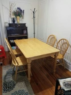 Solid wood table with 4 chairs