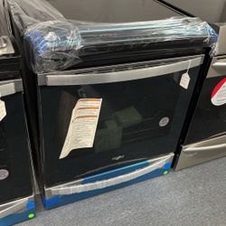 New Scratch And Dent Whirlpool 5 Burner Glass Too Stainless Steel Slide In Range. 1 Year Warranty 