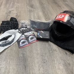 Motorcycle Helmet and Gloves
