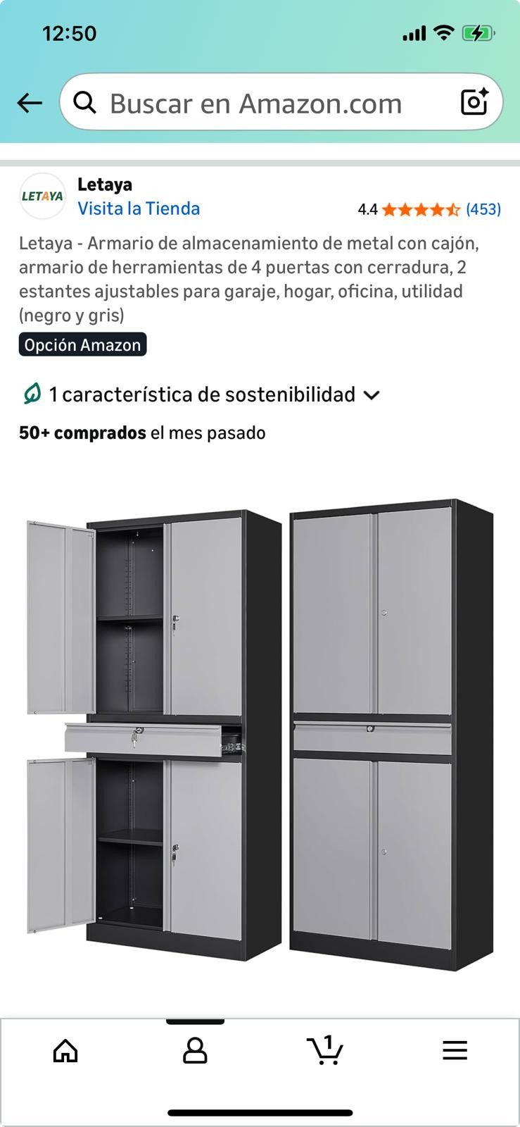 Letaya Metal Storage Cabinet with Drawer, 4 Door Lockable Tool Cabinet, 2