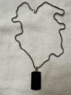 2 NEW Dog Tag Necklaces — Effy 925 Clear Stone + Italy Black Onyx