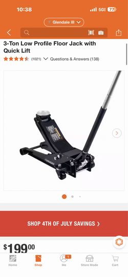 3-Ton Low Profile Floor Jack with Quick Lift