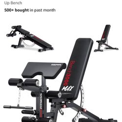 KeppiFitness Adjustable Weight Bench, Bench3000 MAX Heavy Duty Workout Bench Press with Leg Extension and Preacher Pad for Home Gym Fitness, Flat Incl