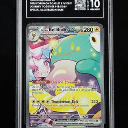 TAG 10 Iono’s Bellibolt EX SIR Pokemon Journey Together PSA CGC GEM MINT