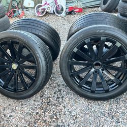 RIMS 285/45R22...6 LUGS FIT CHEVY SILVERADO YUKON TAHOE SUBURBAN NISSAN TITAN DENALLI NISSAN ARMADA 