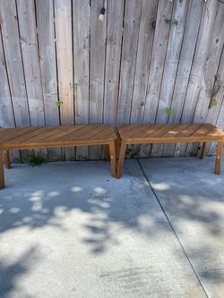 Set of 2 Acacia Wood bench outdoor
