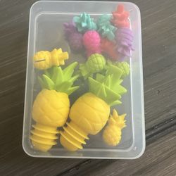 Pineapple Silicone Glass Charms and Bottle Stopper