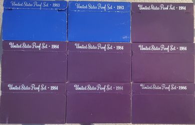 19 US coins Proof Sets from 1983 to 1989