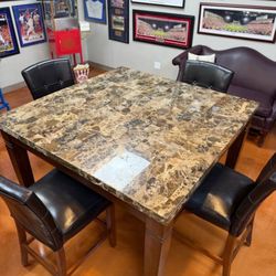 Marble Dining Table Top w/ 4 chairs