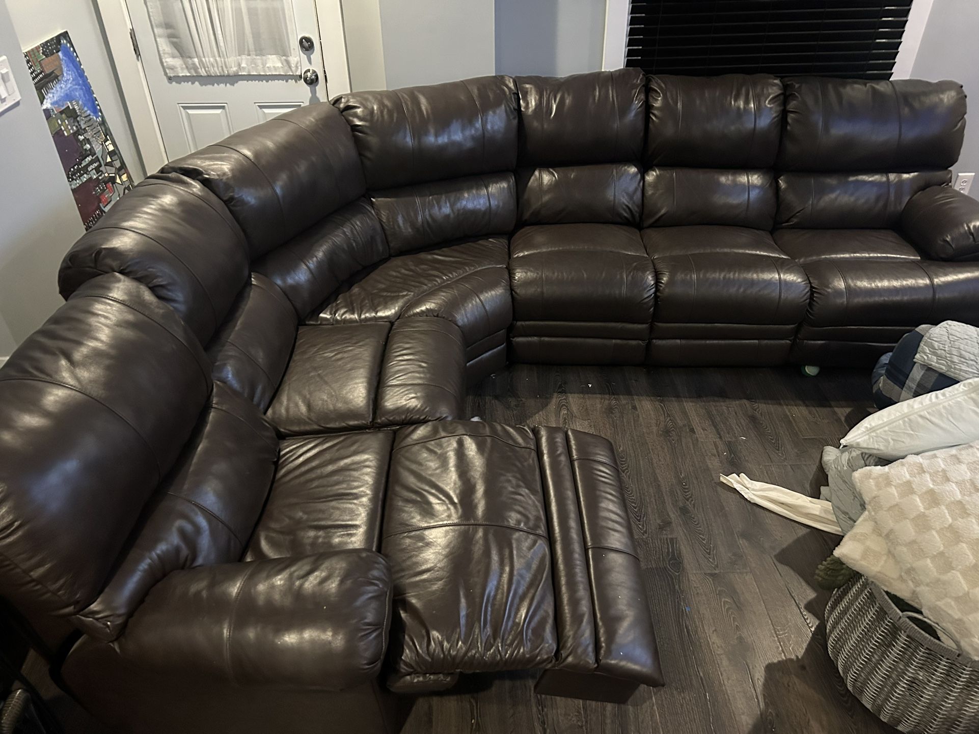 Chocolate leather couch