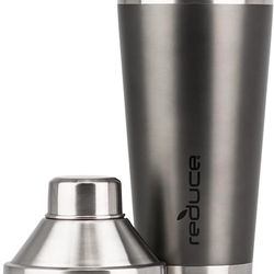 Reduce Insulated Cocktail Shaker, 20 oz - Stainless Steel with Built In Strainer - Keeps Your Drinks Chilled - Ideal for Making Craft Cocktails - Gray