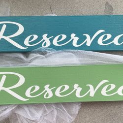 4-Reserved Wooden Hanging Signs