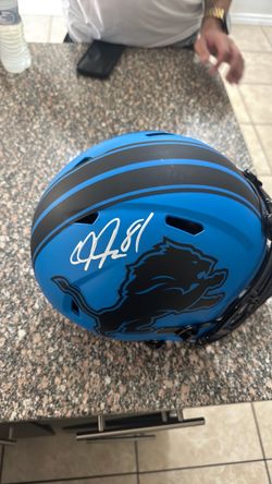 Calvin Johnson autographed speed replica helmet