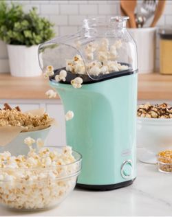 Dash Hot Air Popcorn Maker, color aqua open box