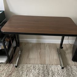 Adapta Desk - Height Adjustable Desk - 23"-33.5" - All-Purpose Standing Table for Home Office, Art, and More - Black/Walnut