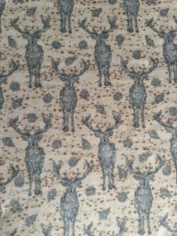 Fleece, Buck And Leaves Print 