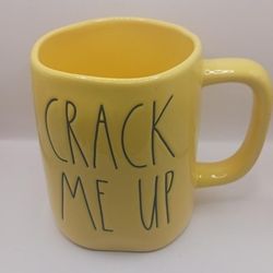 Rae Dunn Artisan Collection by Magenta "Crack Me Up" MugYellow/Black Letters