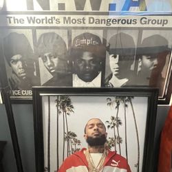 Nipsey Hussle Painting And Nwa poster