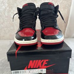 Red And Black Jordan 1 Patent Leather Mens 9
